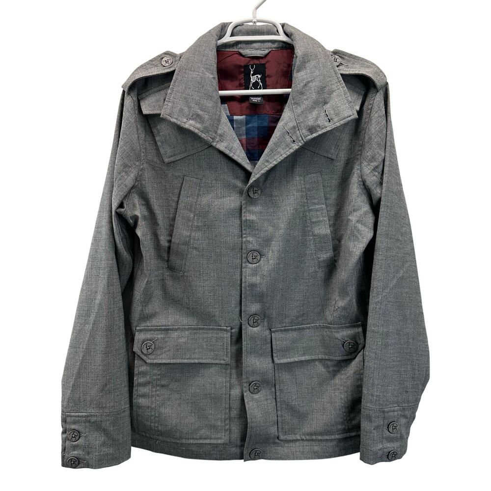 Kane & Unke Jacket Mens Large Lightweight Military Style Hooded Packable Jacket